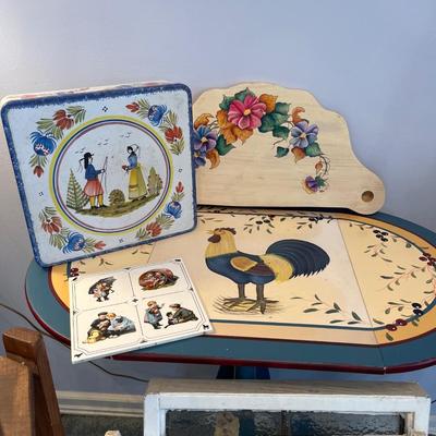 Sale Photo Thumbnail #35: Plant stand Table, Trinkets 
Stain glass it does have some out they are with windows.