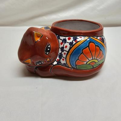 Talavera Hand Painted Pottery Planters & More Cat Decor (B2-JS)