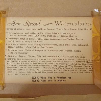Three Ann Sproul Original Signed Watercolors (B2-JS)