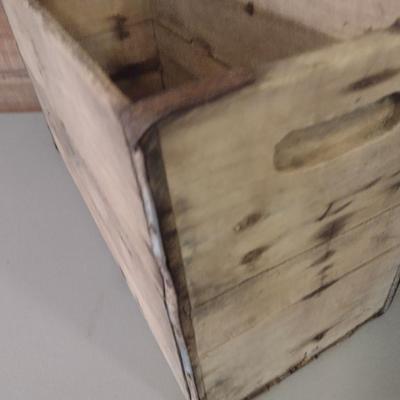 Vintage Wooden Crate with Metal Corner Supports- Approx 21 1/2" x 9" x 12" Tall
