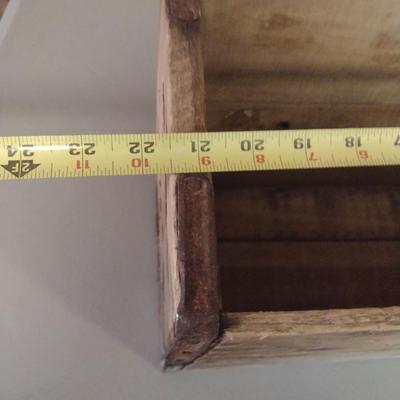 Vintage Wooden Crate with Metal Corner Supports- Approx 21 1/2" x 9" x 12" Tall