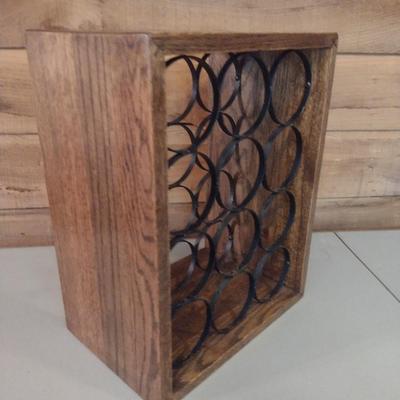 Wood and Metal Wine Rack