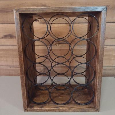 Wood and Metal Wine Rack
