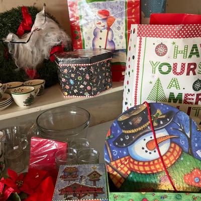 Sale Photo Thumbnail #173: Christmas Dishes , wrapping items, Trunk, and more.