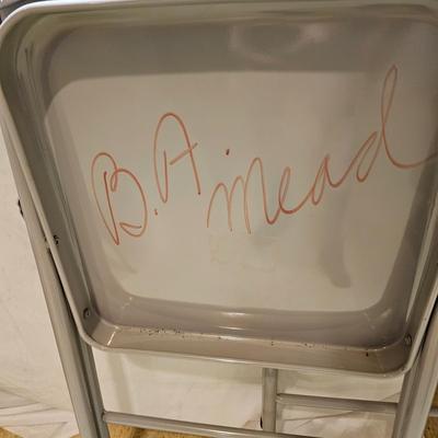 Four Gray Steel Folding Chairs (B1-JS)