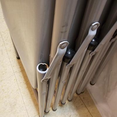 Four Gray Steel Folding Chairs (B1-JS)