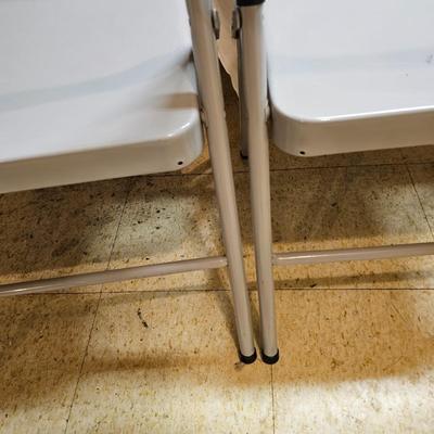 Four Gray Steel Folding Chairs (B1-JS)