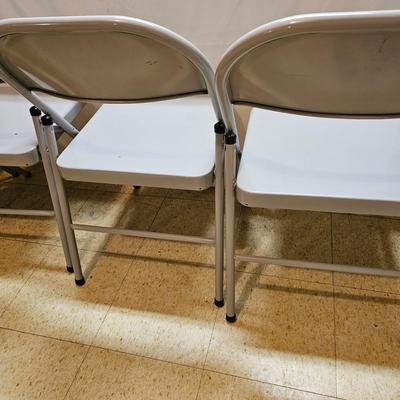 Four Gray Steel Folding Chairs (B1-JS)