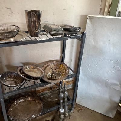 Sale Photo Thumbnail #208: Silver plated Serving dishes.

Shelf not included
