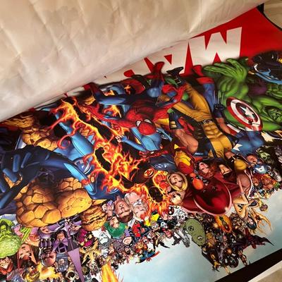 Sale Photo Thumbnail #231: Posters Star Wars & Marvel and vtg street sign.