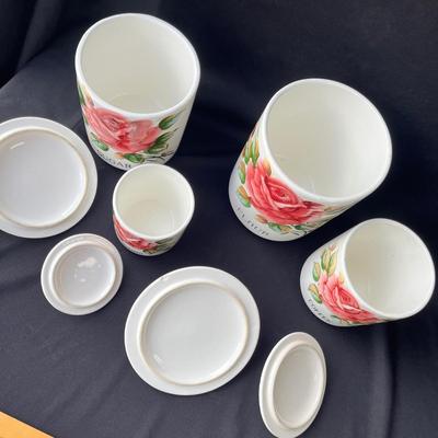 Lot 1 Lefton American Rose 4 Canister set