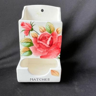 Lot 3 Lefton American Rose Match holder
