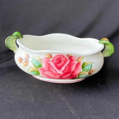 Lot 4 Lefton American Rose Open veggie bowl/ centerpiece arrangement
