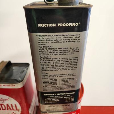Lot of Vintage Kendall Lubericant Grease Gt-1 Oil , Wynne's Friction Proofing Cans
