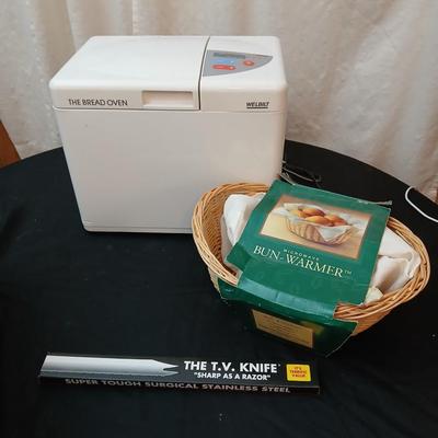 The Bread Oven by Welbilt with bread warming basket, and a brand new bread knife