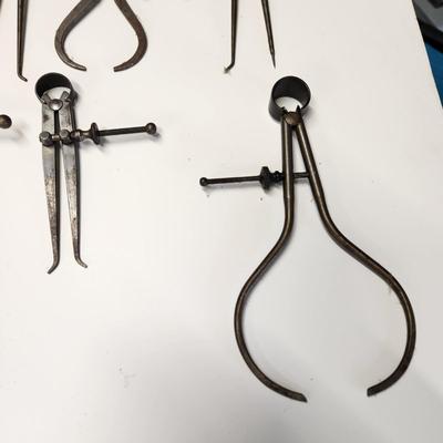 Lot of Vintage Machinist Toolmakers Calipers & Dividers Many L S Starrett Co. L.L.S.