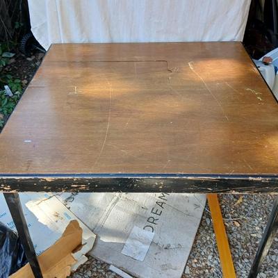 Early 19th century Singer Sewing machine with case and a folding sewing table