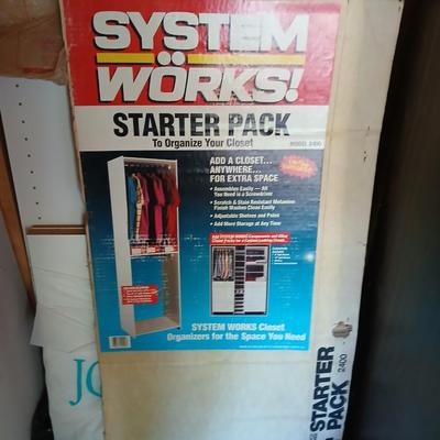 Starter pack closet organizer - appears complete with hardware - still needs assembly