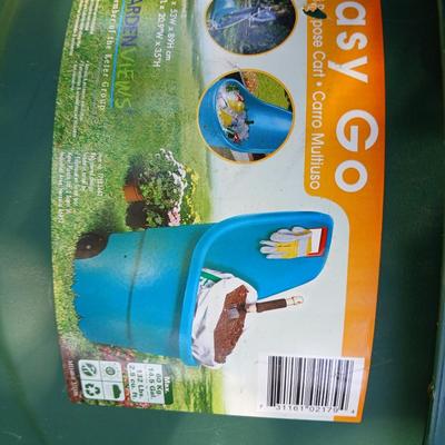 Easy go yard cart - Plastic net fencing - leaf rake - sprinkler - yard waste bags and more