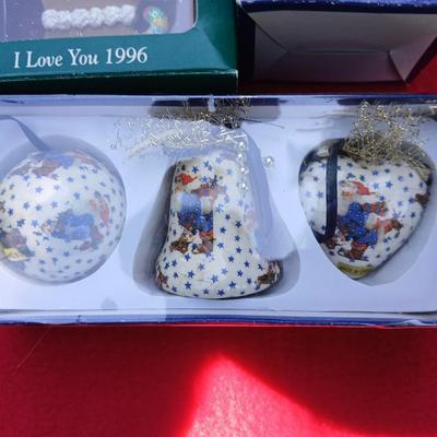 Christmas ornaments - all in their boxes -