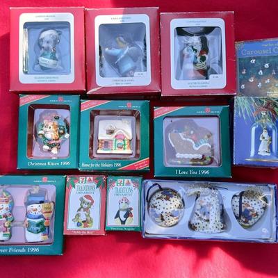 Christmas ornaments - all in their boxes -