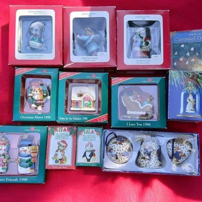 Christmas ornaments - all in their boxes -