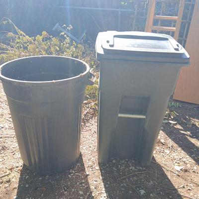 Two garbage bins