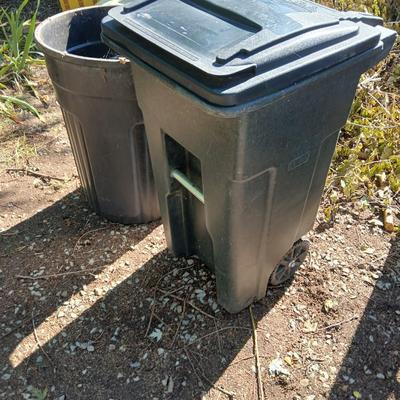 Two garbage bins