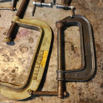 Lot of Metal C Clamps Malleable