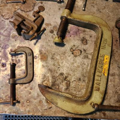 Lot of Metal C Clamps Malleable