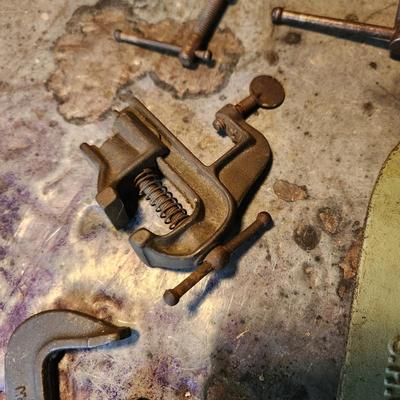 Lot of Metal C Clamps Malleable