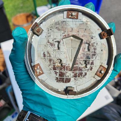 lot of 4 Hudson Car Emblems, Tail light ,Grill Medallion Badge , Steering Wheel Horn button,