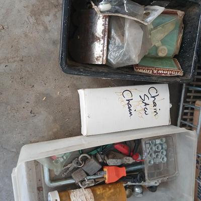 Large amount of assorted garage hardware - with vintage pencil sharpeners - and monkey wrenches