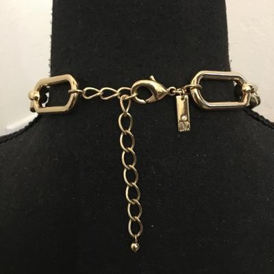 Beautiful, gold tone, chain link rhinestone Y drop necklace