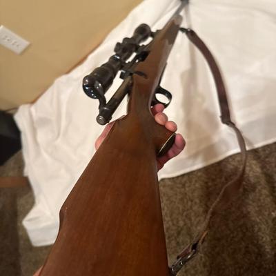 Sale Photo Thumbnail #29: Remington Model 700. 243 WIN with a 21 inch barrel and a Tasco 4x32 scope. This one will need a good cleaning as it is dusty.