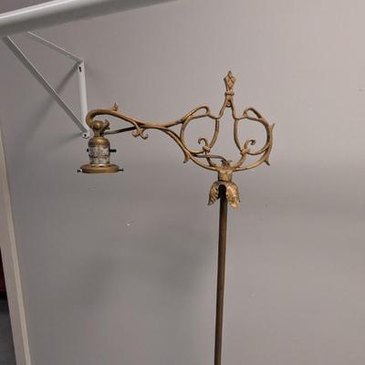Vintage Brass Bridge Arm Floor Lamp