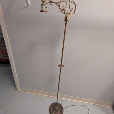 Vintage Brass Bridge Arm Floor Lamp