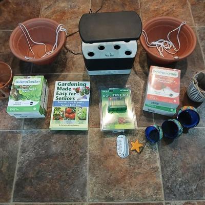 Working AeroGarden with seed boxes - and other small household / yard gardening supplies