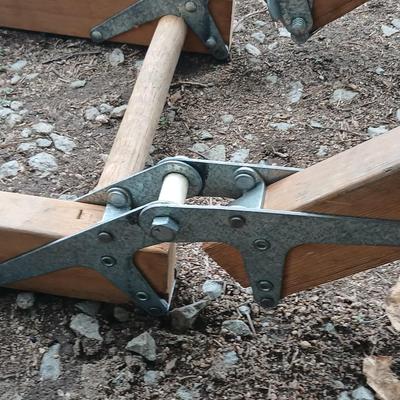 Wood Folding extension ladder