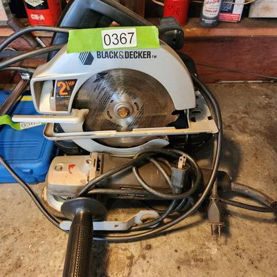 Lot of 3 Power Tools Craftsman 4.5" Angle Grinder, Black & Decker Corded Circular Saw, Craftsman Sander/ Polisher