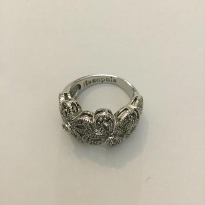 Beautiful lia Sophia crystal rhinestone flower cocktail ring