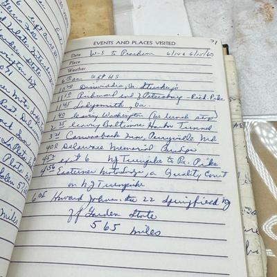 Early 20th century sleeved photos and 1930s-50s travel journals handwritten