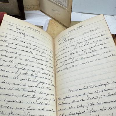 Early 20th century sleeved photos and 1930s-50s travel journals handwritten