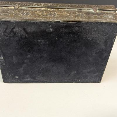Sale Photo Thumbnail #481: Vintage Hinged Fabric Butterflies & Flowers Storage Box