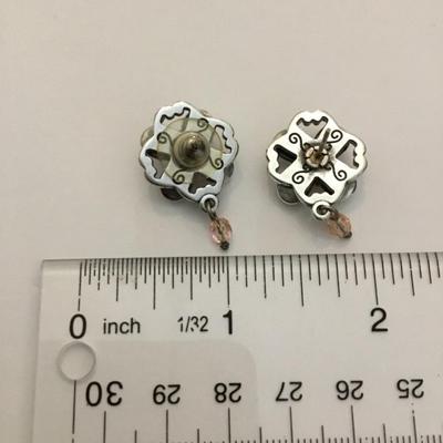 Vintage Brighton, Ariel, pink, crystal bead statement, stud earrings