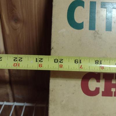 Vintage Cities Service Porcelain Metal Blade Sign- Approx 20 1/2" x 12"