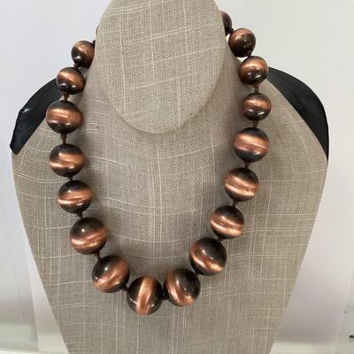 Copper bead necklace