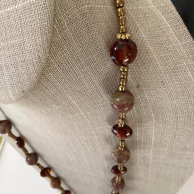 Brown stone necklace