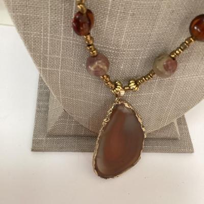Brown stone necklace