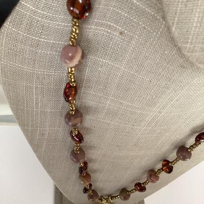 Brown stone necklace